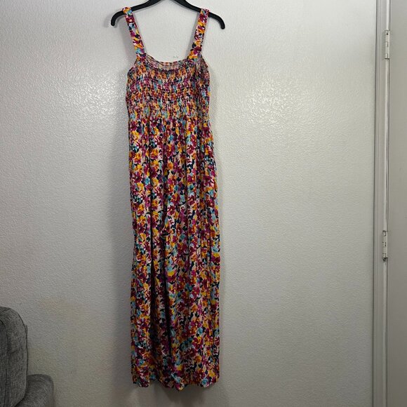 Dokotoo Abstract Floral Smocked Wide Leg Jumpsuit Vacation - Picture 8 of 8